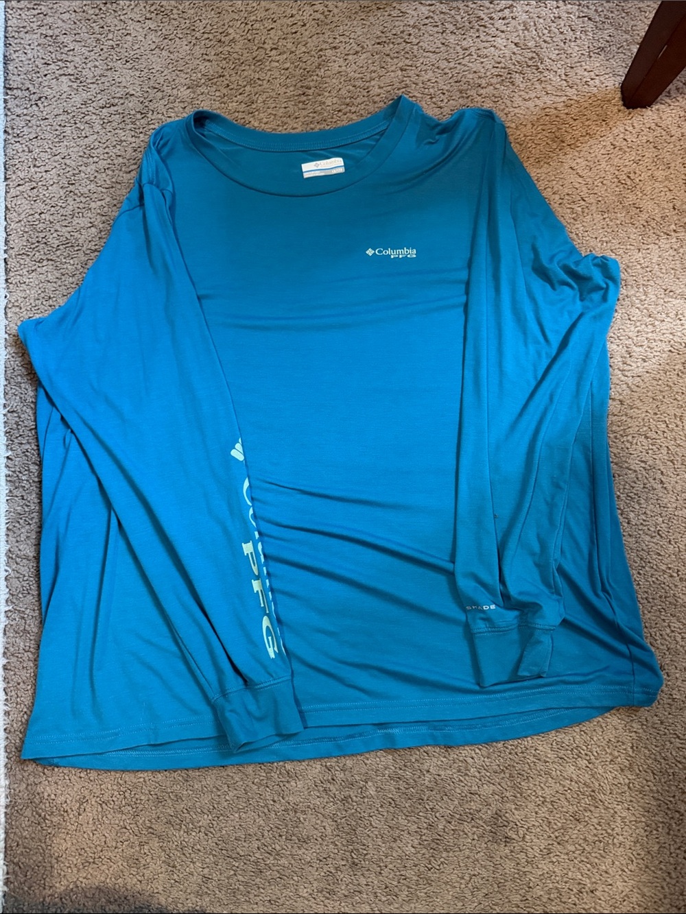 Columbia Long Sleeve Performance Tee - Teal Blue